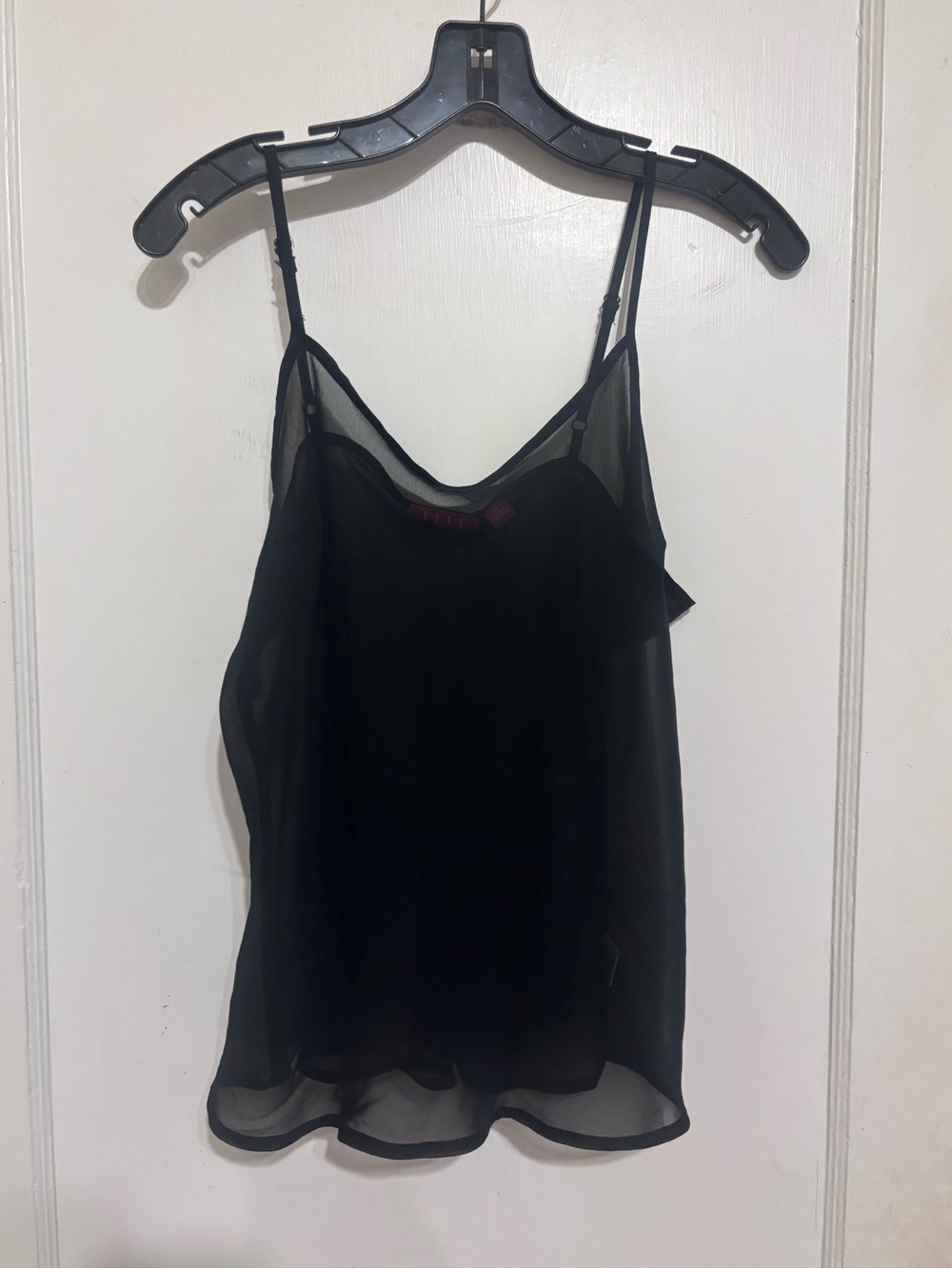 Elle Black Sheer Spaghetti-Strap Camisole